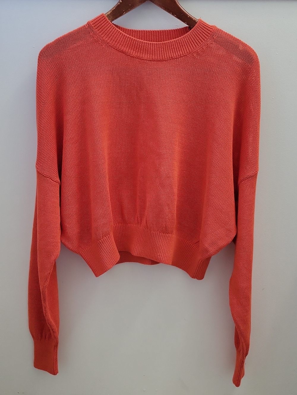Madewell Loose-knit Crew Neck Sweater In Coastal Orange Size XL
